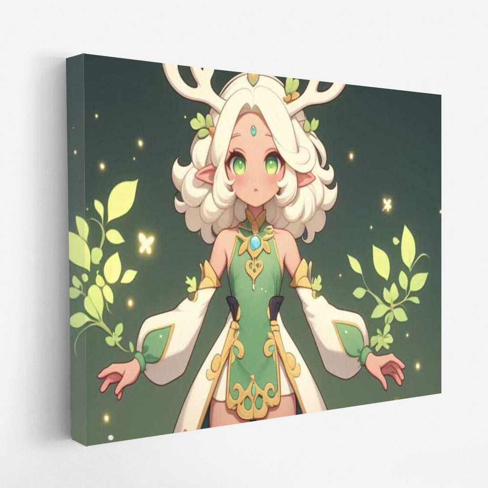 Elven Fairy Fantasy: Enchanting Light and Green Splendor