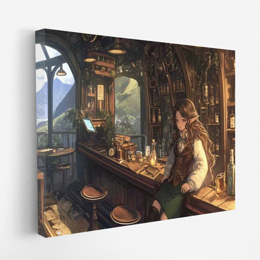 Elven Dreams: Magic Tavern Among Mountains and Greenery