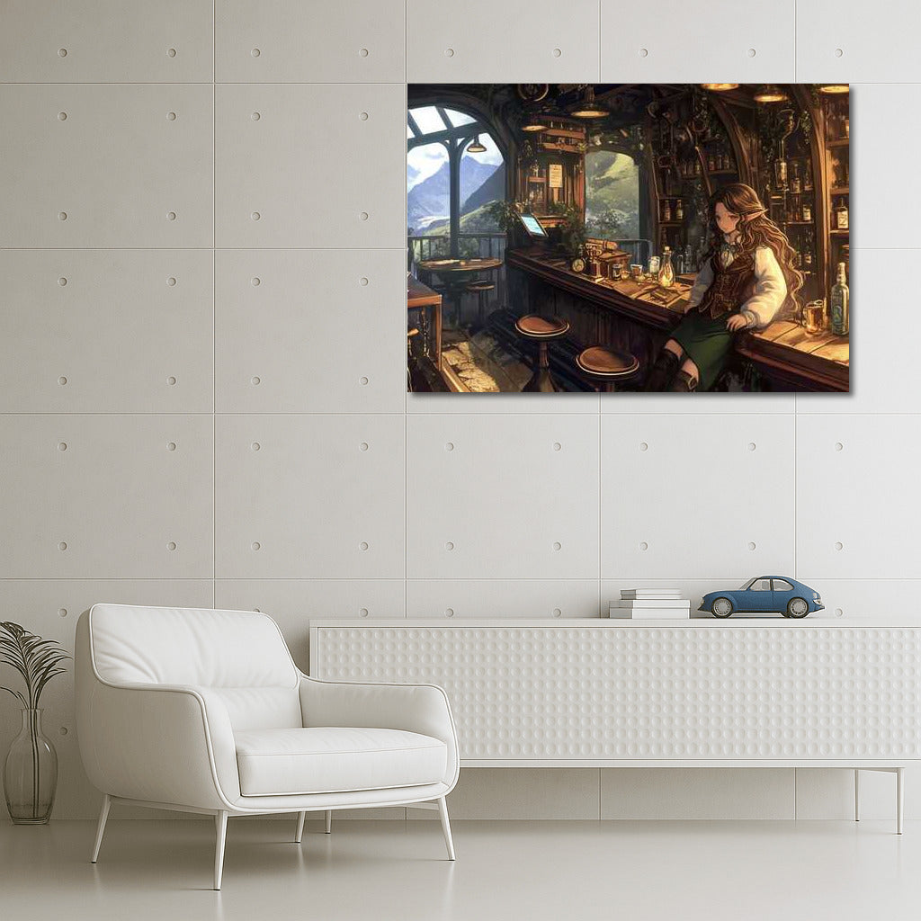 Elven Dreams: Magic Tavern Among Mountains and Greenery