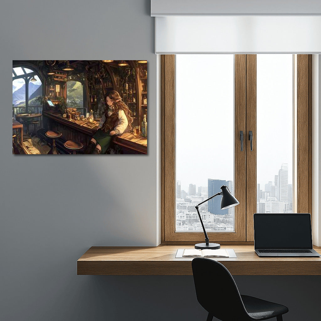 Elven Dreams: Magic Tavern Among Mountains and Greenery