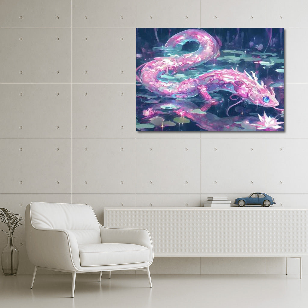 Fantasy on the Pink Lake: Journey of the Magical Creature