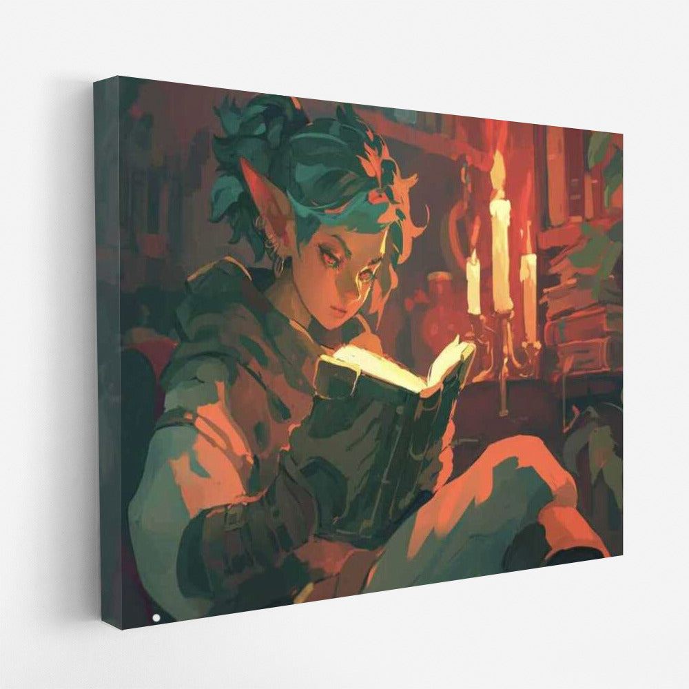 The Sorcerer and the Secrets of the Ancient Tomes: A Wizard Reading in a Fantasy World