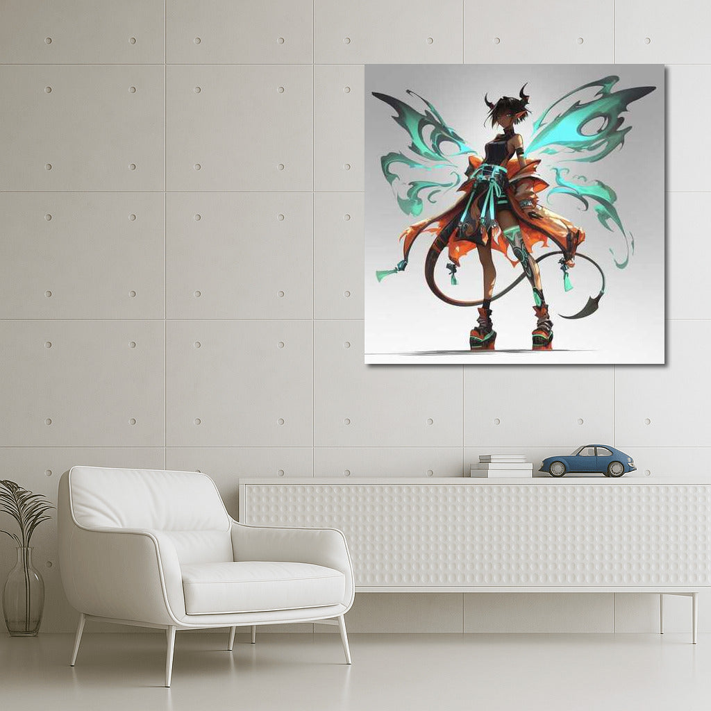 Cyberpunk Demon: Wings of Fantasy and Reality