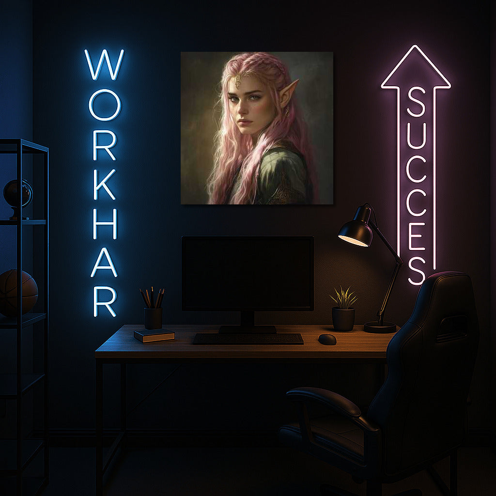 Pink Haired Elf Magic: Fantasy World