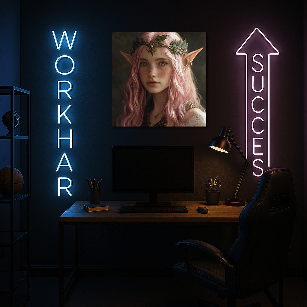 Elven Magic: Pink Haired Elf in Fantasy World