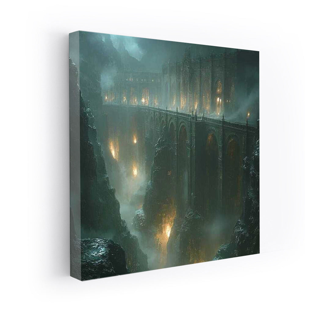 Bridge of Fire Mysticism: Epic Fantasy Scene