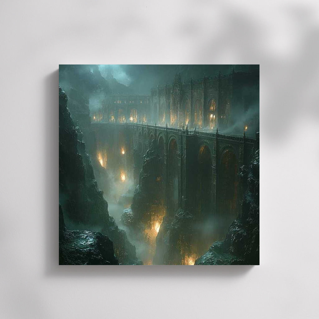 Bridge of Fire Mysticism: Epic Fantasy Scene