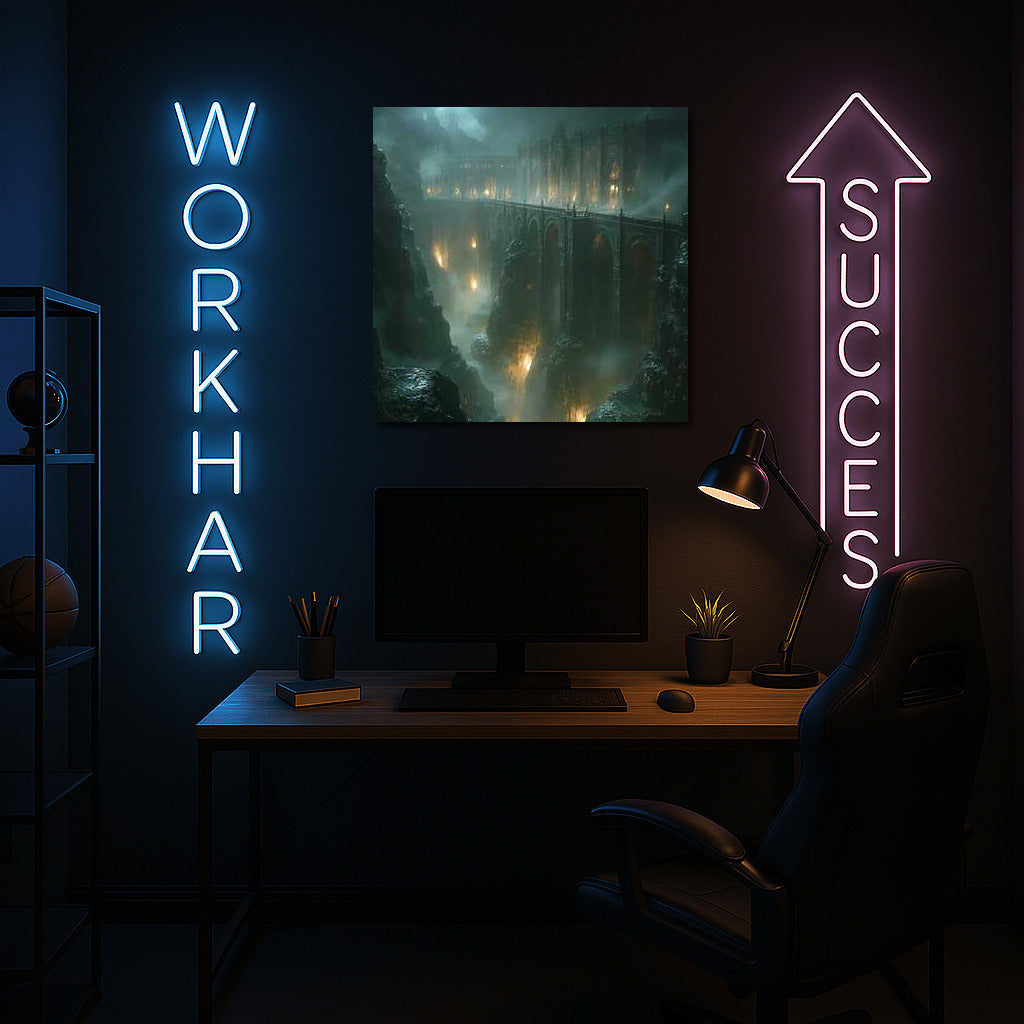 Bridge of Fire Mysticism: Epic Fantasy Scene