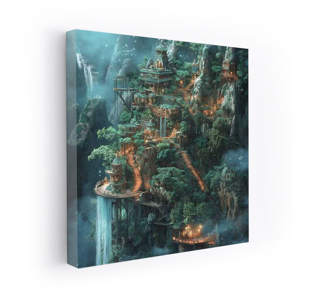Light of Fantasy: Magical Village among Mountains and Waterfalls