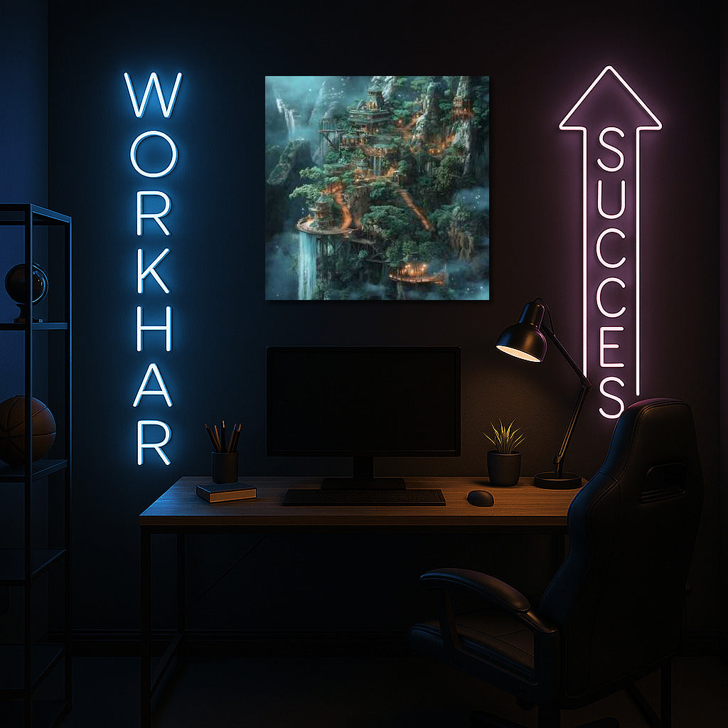 Light of Fantasy: Magical Village among Mountains and Waterfalls