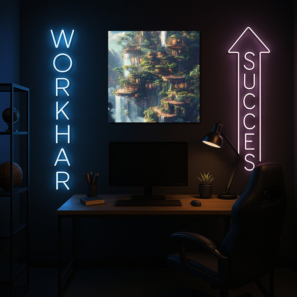 Fantasy Village: Waterfalls and Forest Terraces