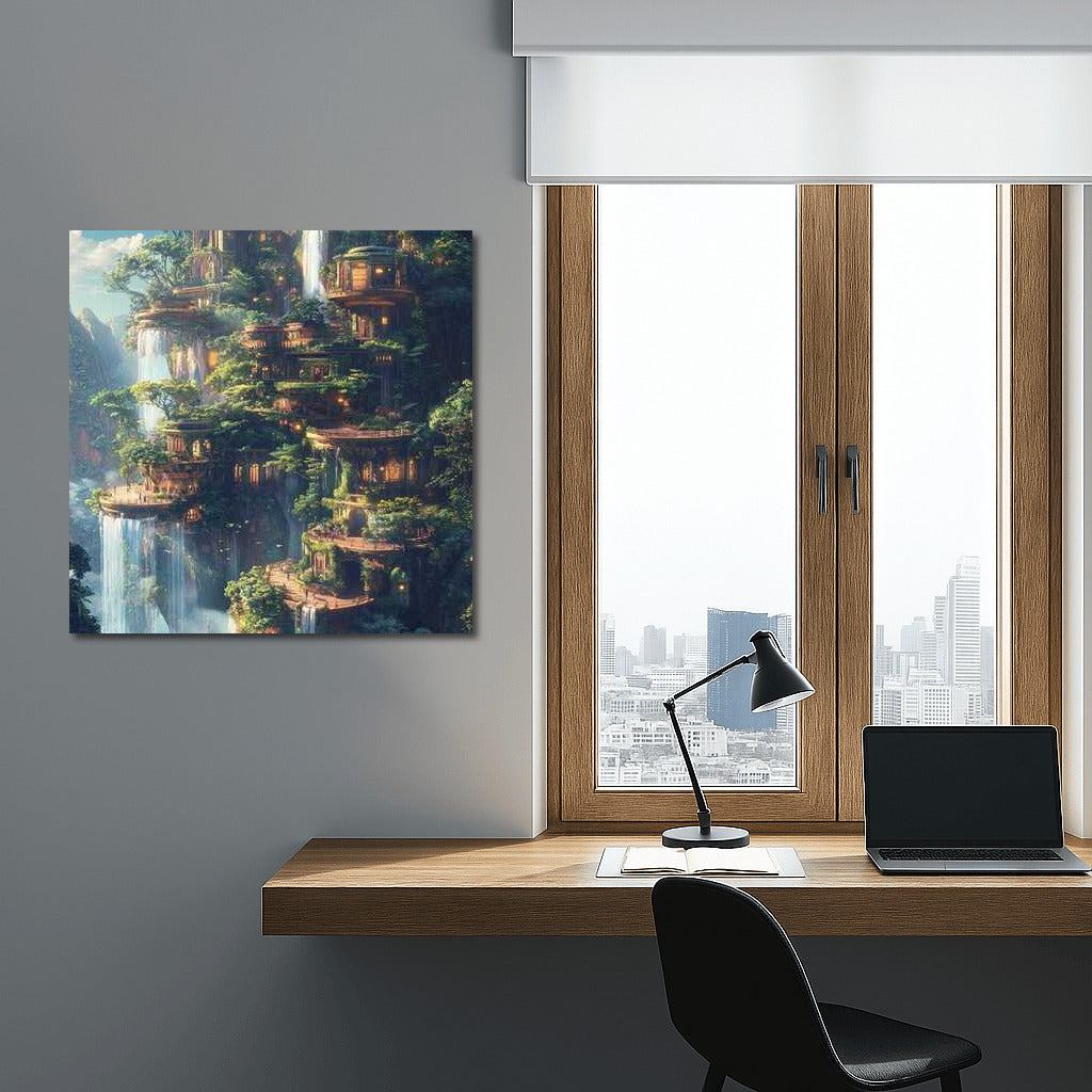 Fantasy Village: Waterfalls and Forest Terraces