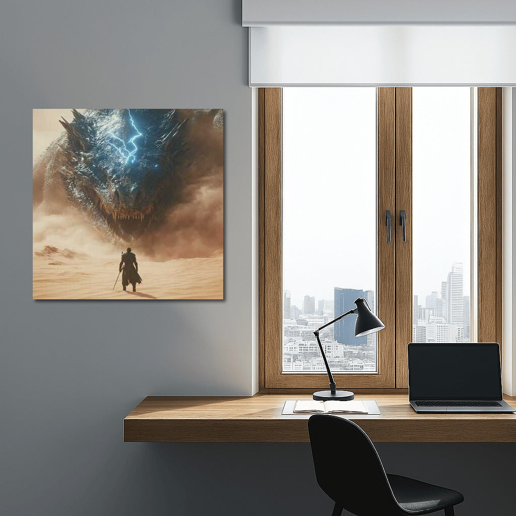 The Great Dragon and the Hero in the Desert: Epic Fantasy Adventure