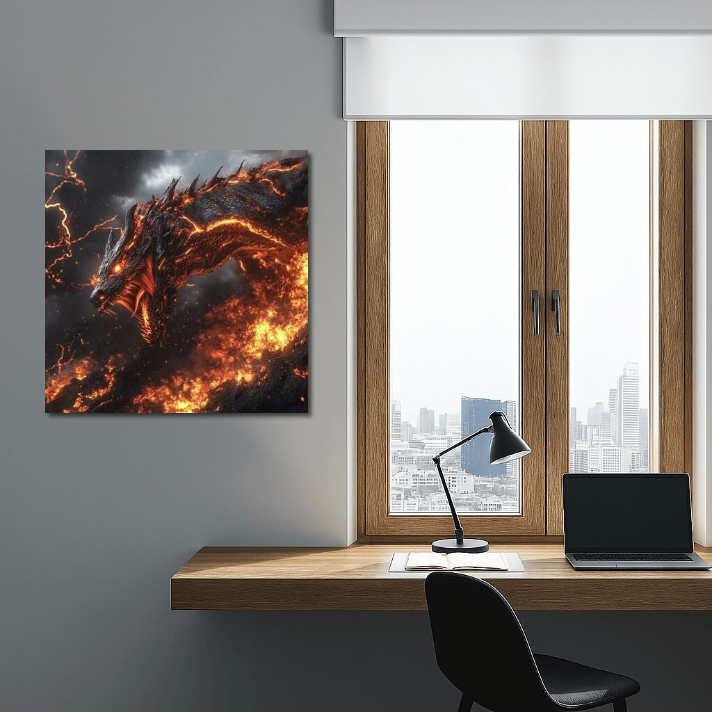 Fire Whirlwind: Giant Red Dragon Fantasy