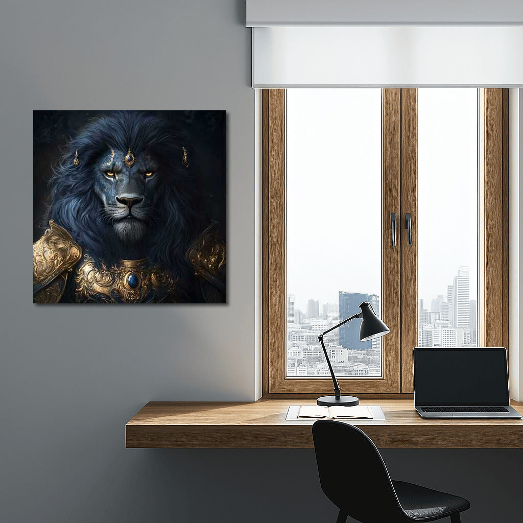 Royal Lion in Armor: Fantasy King