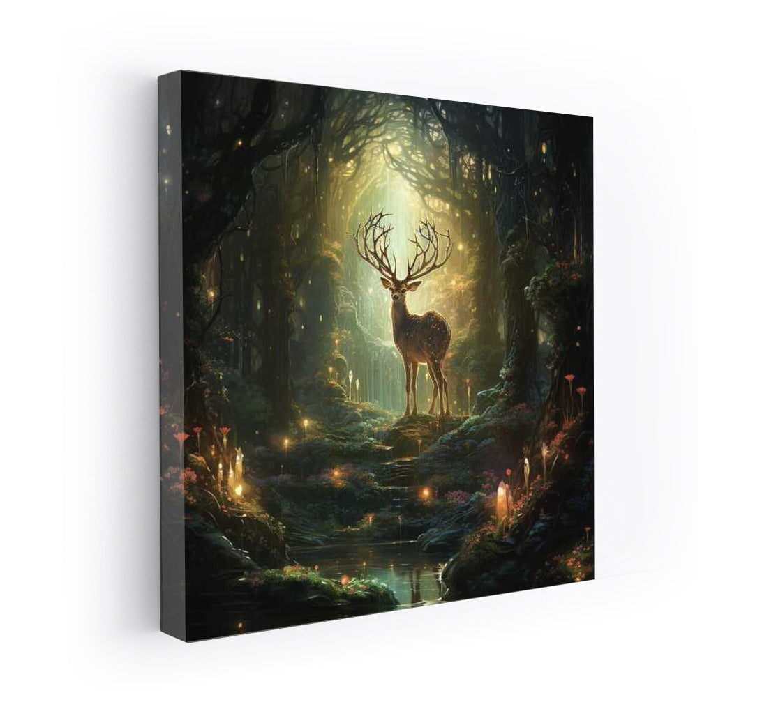 Mystical Deer in the Enchanted Fantasy Forest