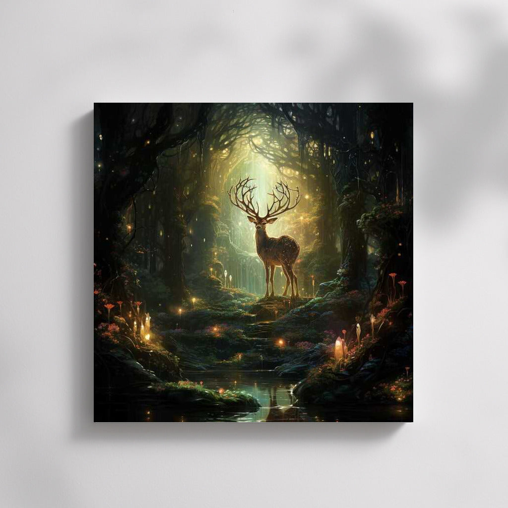 Mystical Deer in the Enchanted Fantasy Forest
