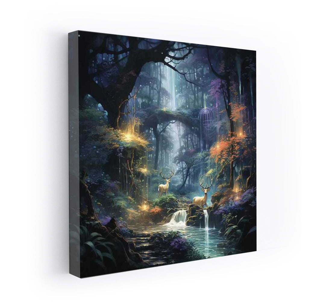 Light Magic in the Mysterious Forest: Fantasy World
