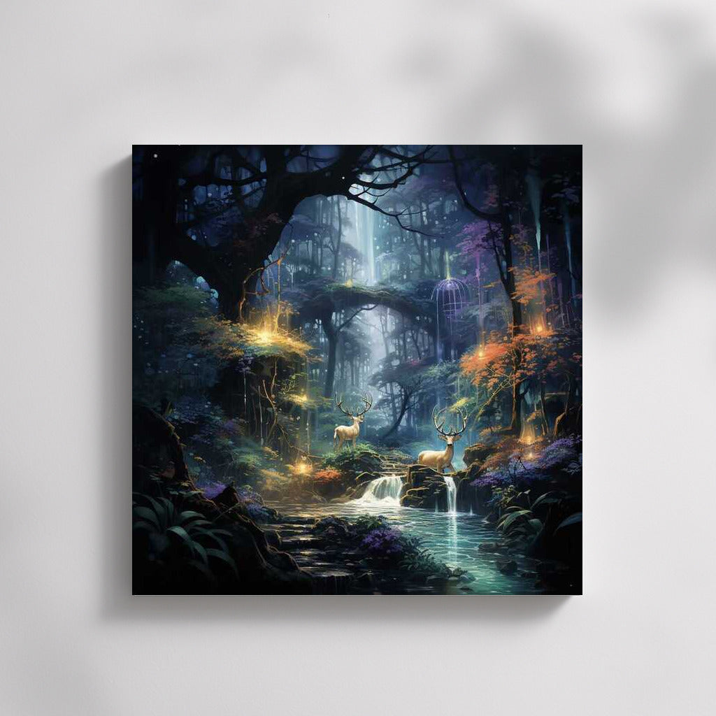 Light Magic in the Mysterious Forest: Fantasy World