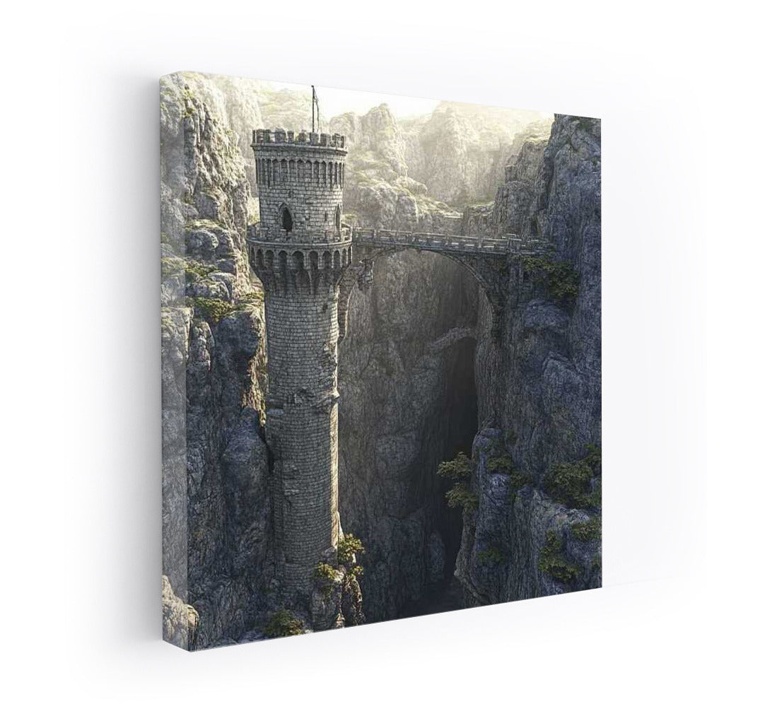 Majestic Tower Above the Abyss: Fantasy World of Stone Tower