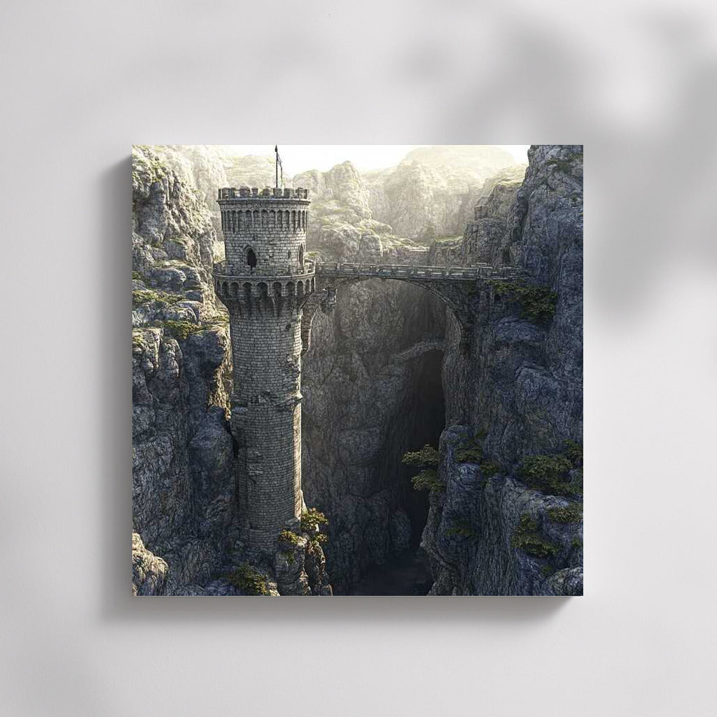 Majestic Tower Above the Abyss: Fantasy World of Stone Tower