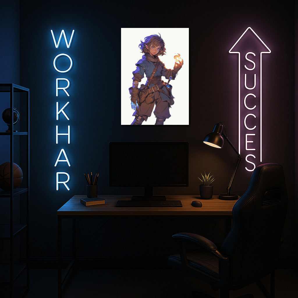 Fire Mage: Mysterious Magic in Dark Fantasy Style