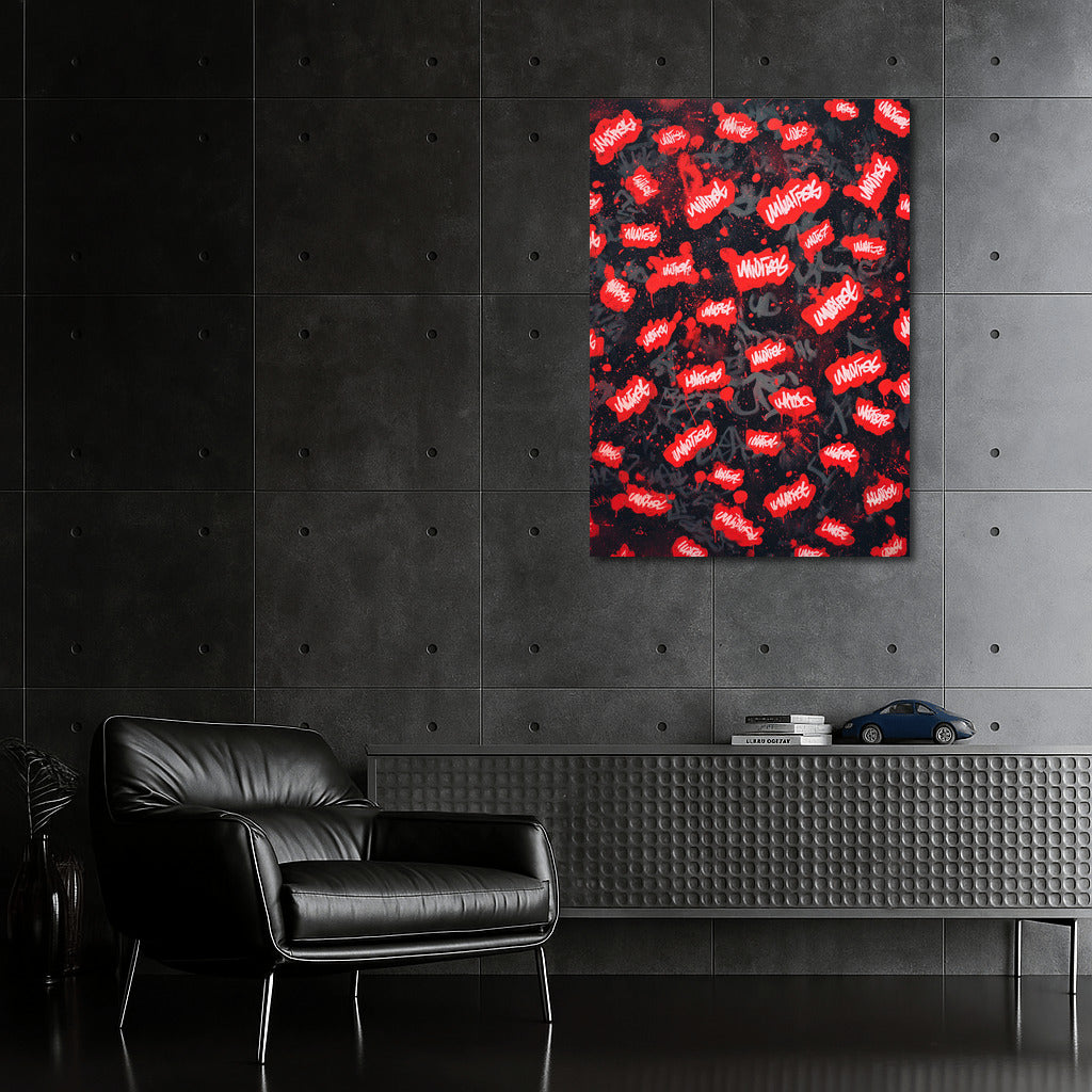 Red Graffiti Tags 'Unlimited' On Black Background