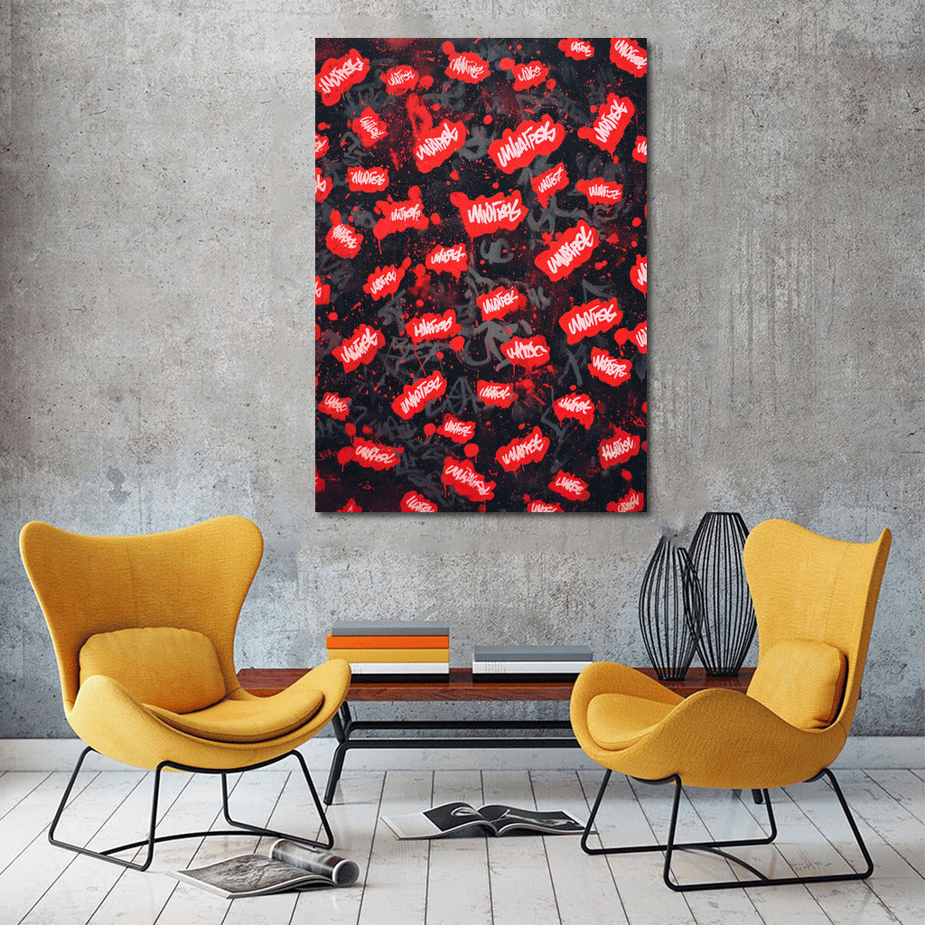 Red Graffiti Tags 'Unlimited' On Black Background