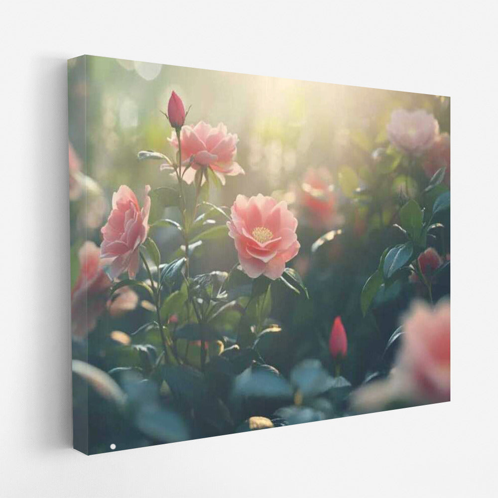 Japanese Camellias: Morning Freshness and Tranquility