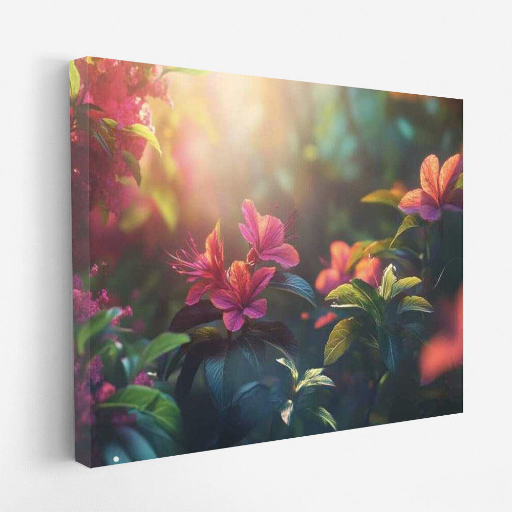 Hibiscus in the Morning Light: Japanese Flower Garden