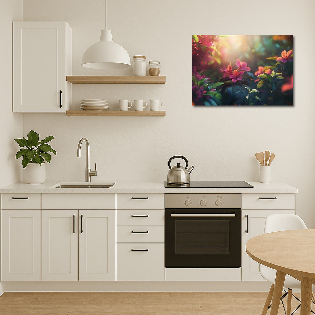 Hibiscus in the Morning Light: Japanese Flower Garden