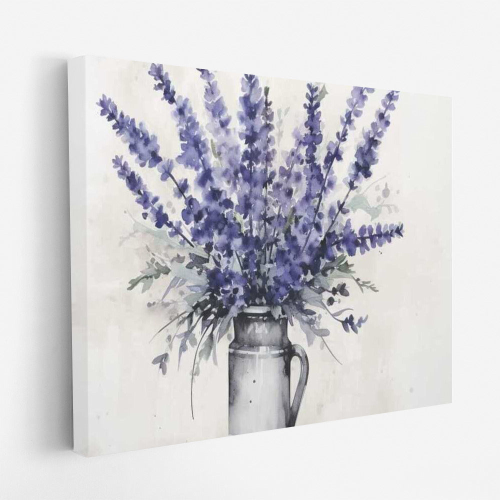 Lavender Symphony: Elegant Flowers in a Tall Vase