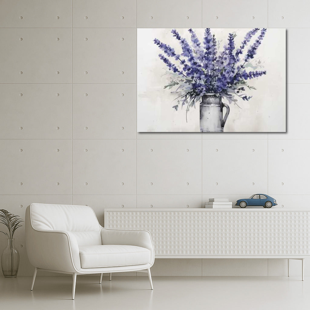 Lavender Symphony: Elegant Flowers in a Tall Vase