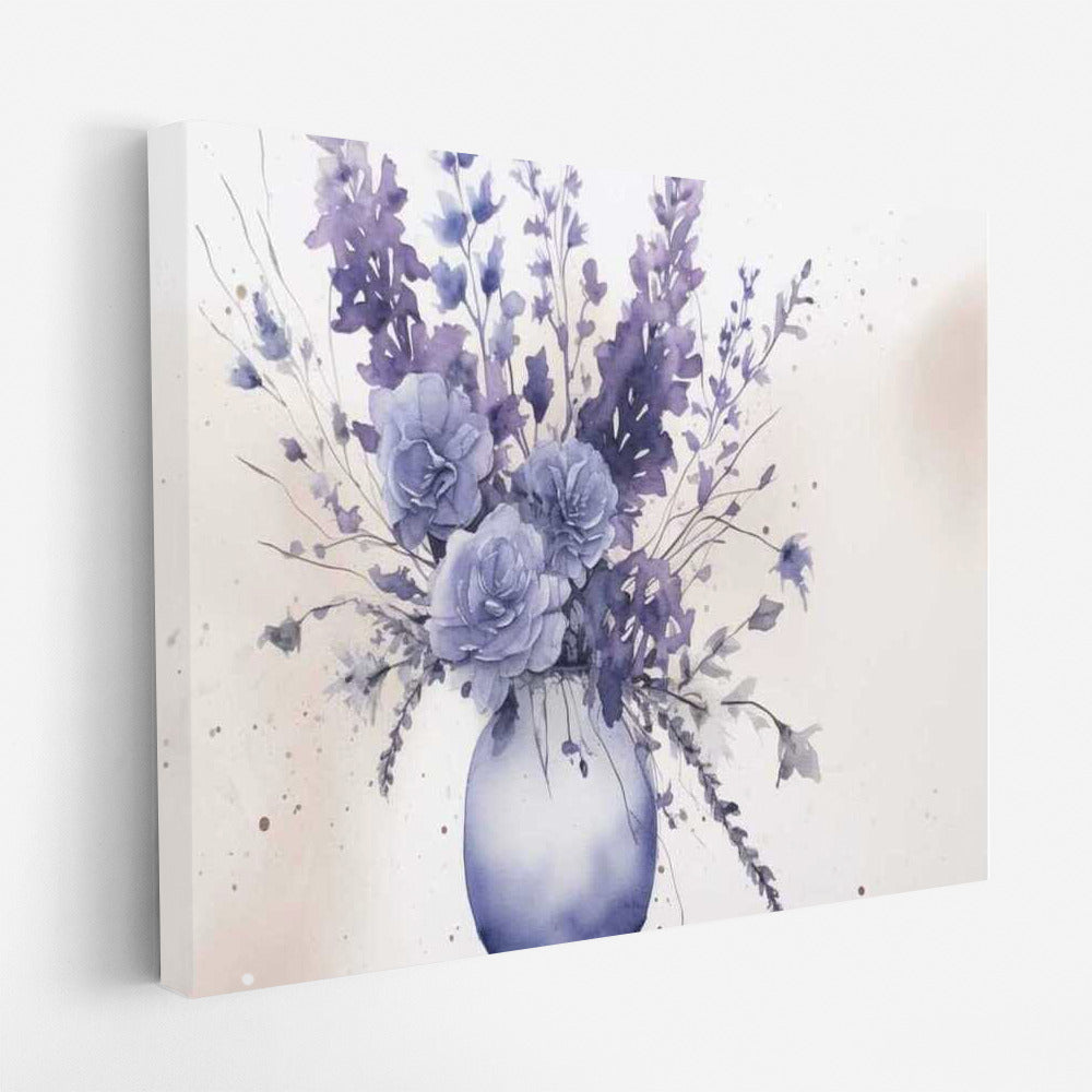 Lavender Dreams and Roses in a Tall Vase