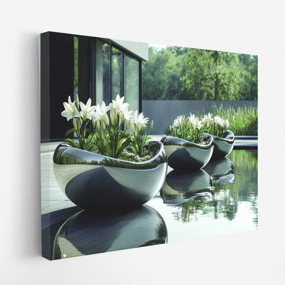 Snow White Lilies in Vases: Modern Decor with Flowers