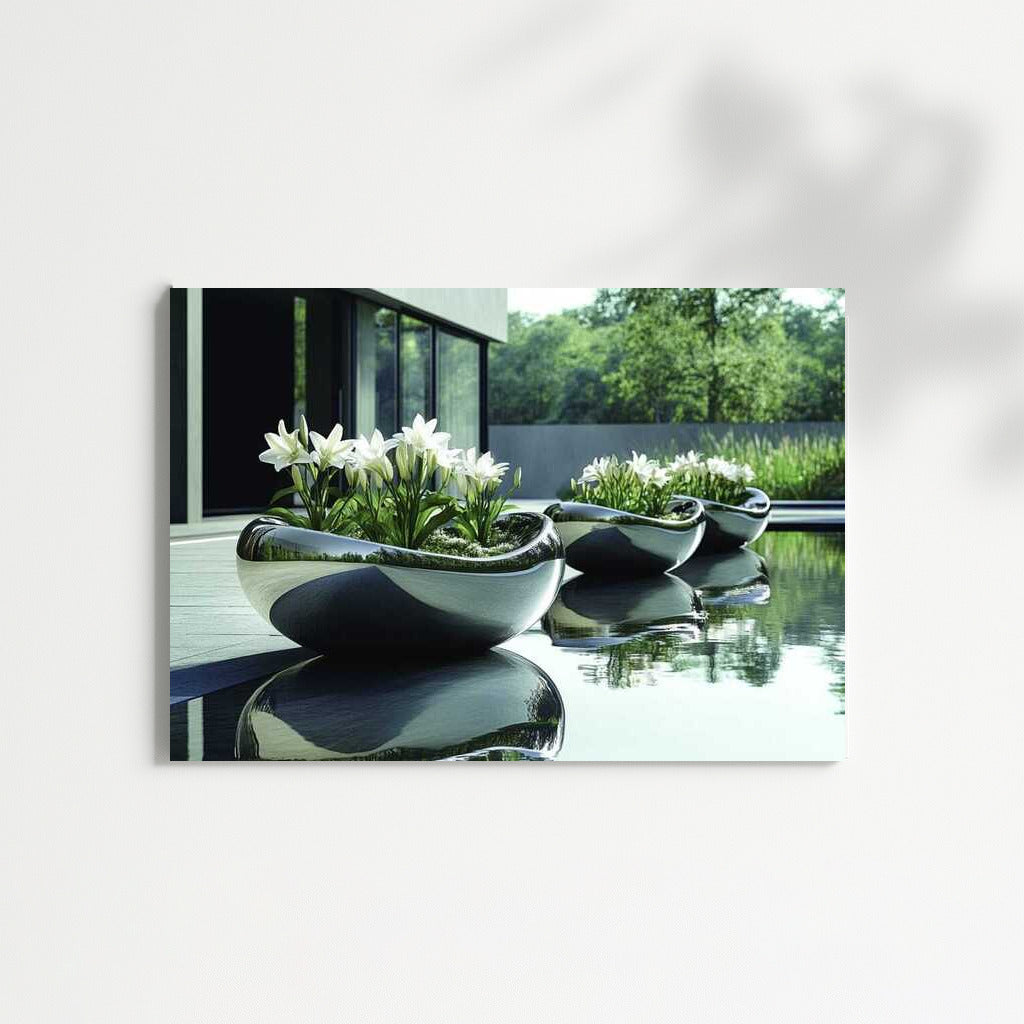 Snow White Lilies in Vases: Modern Decor with Flowers