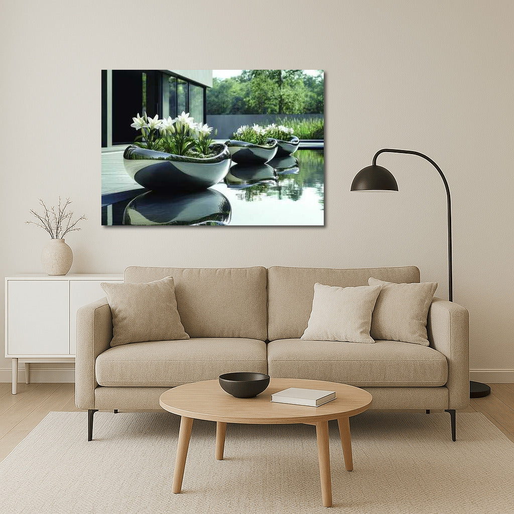 Snow White Lilies in Vases: Modern Decor with Flowers