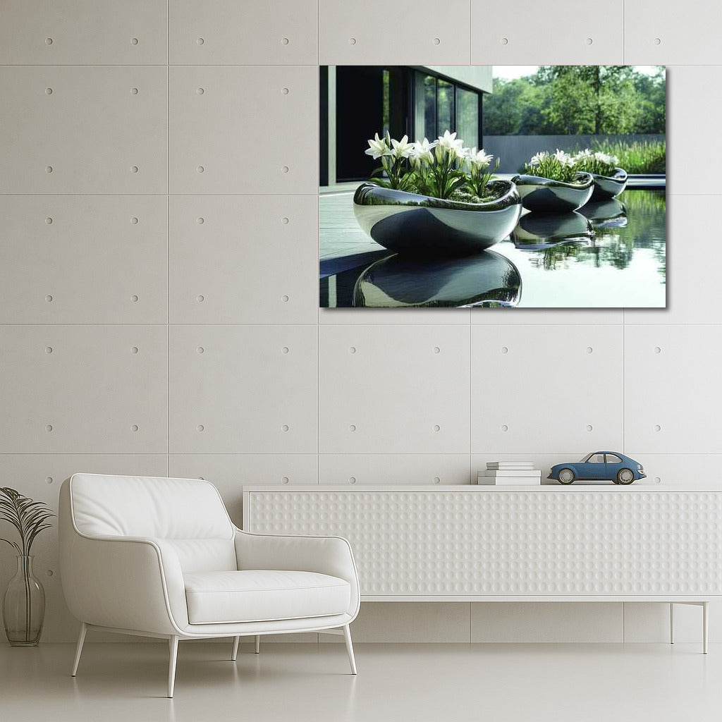 Snow White Lilies in Vases: Modern Decor with Flowers