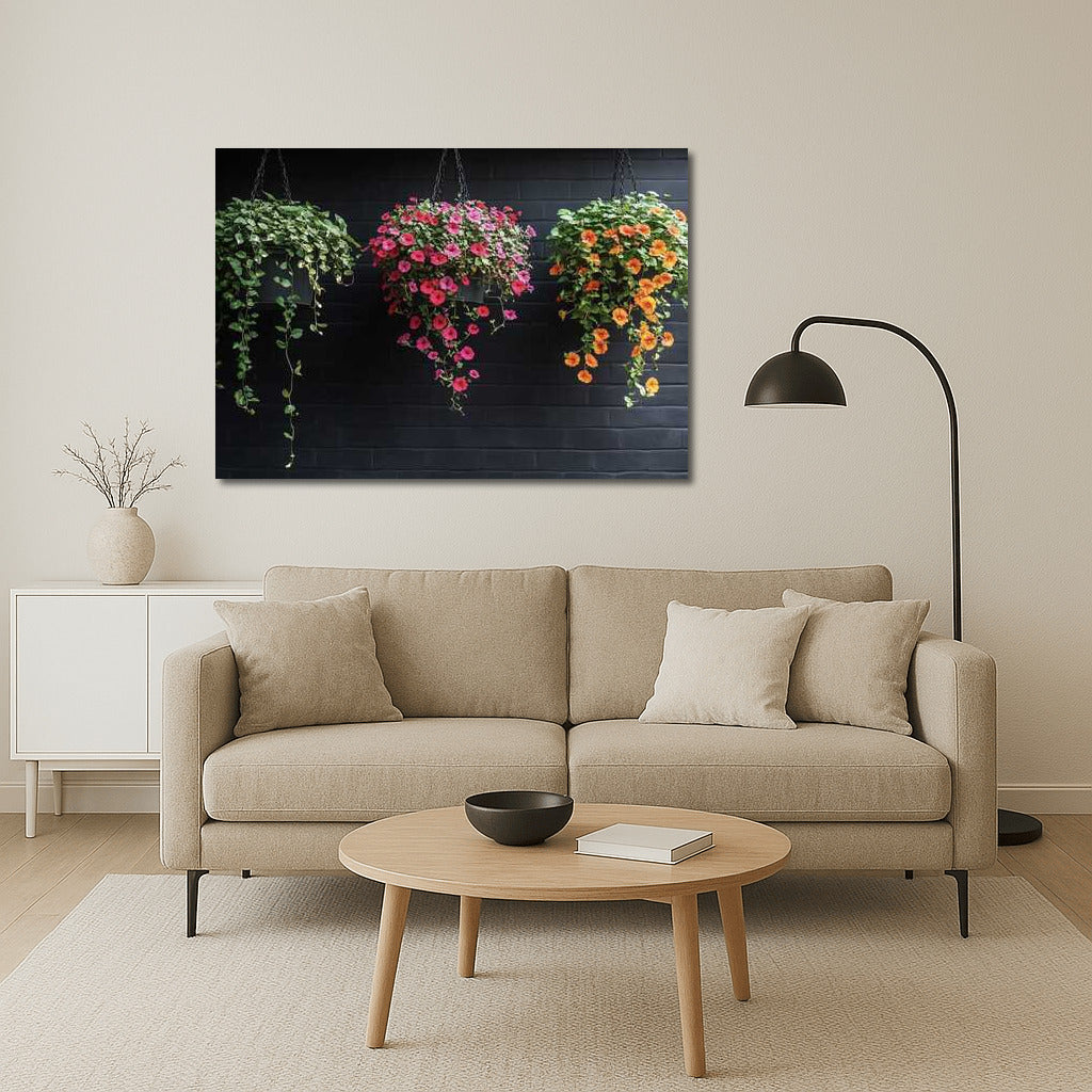 Petunias in Bright Planters: Floral Mood for Your Walls