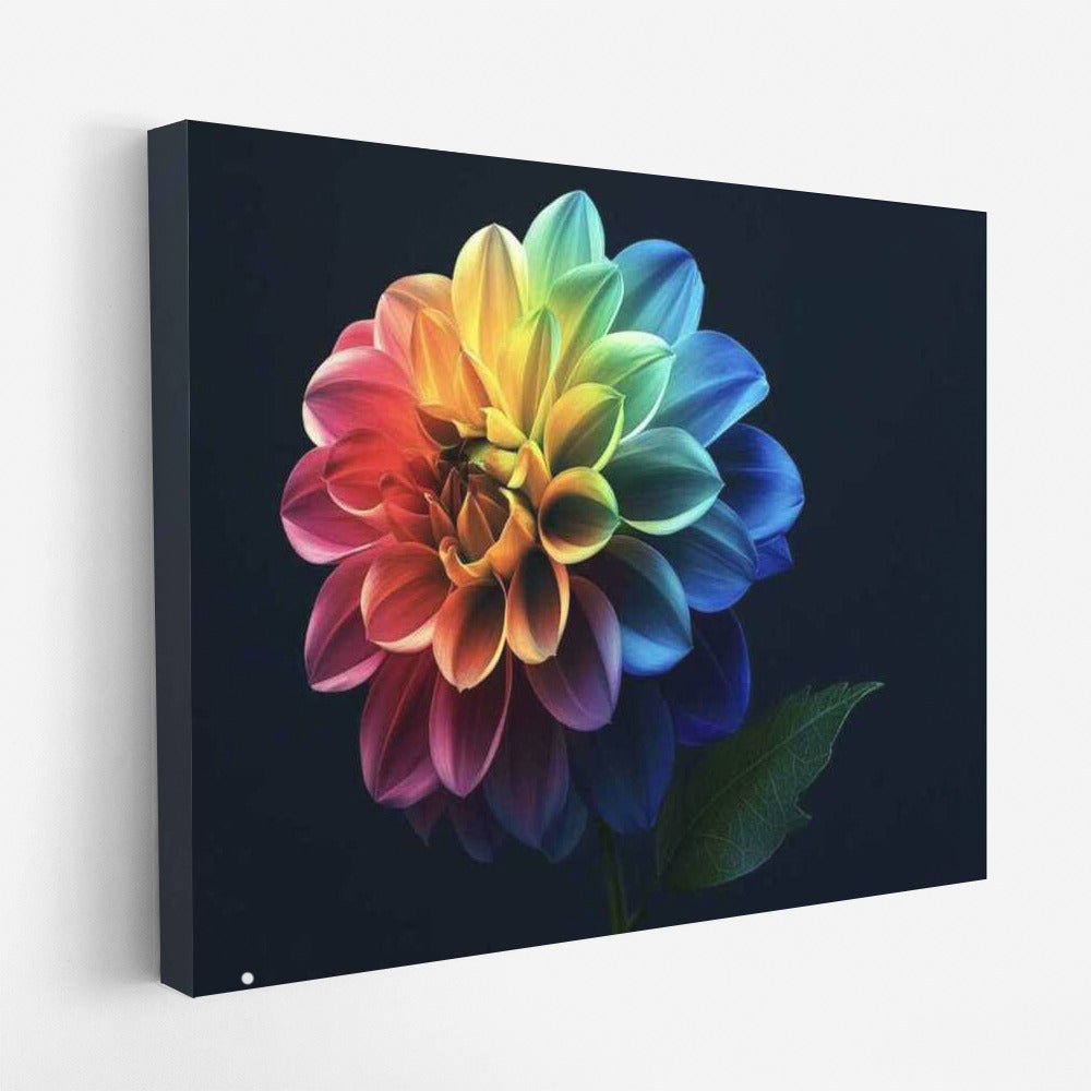 Dahlia in the Dance of Flowers: Bright Poster with a Lonely Flower