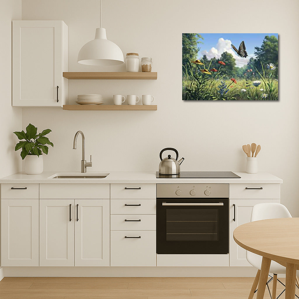 Symphony of Wildflowers: Daisies and Echinacea with Butterflies