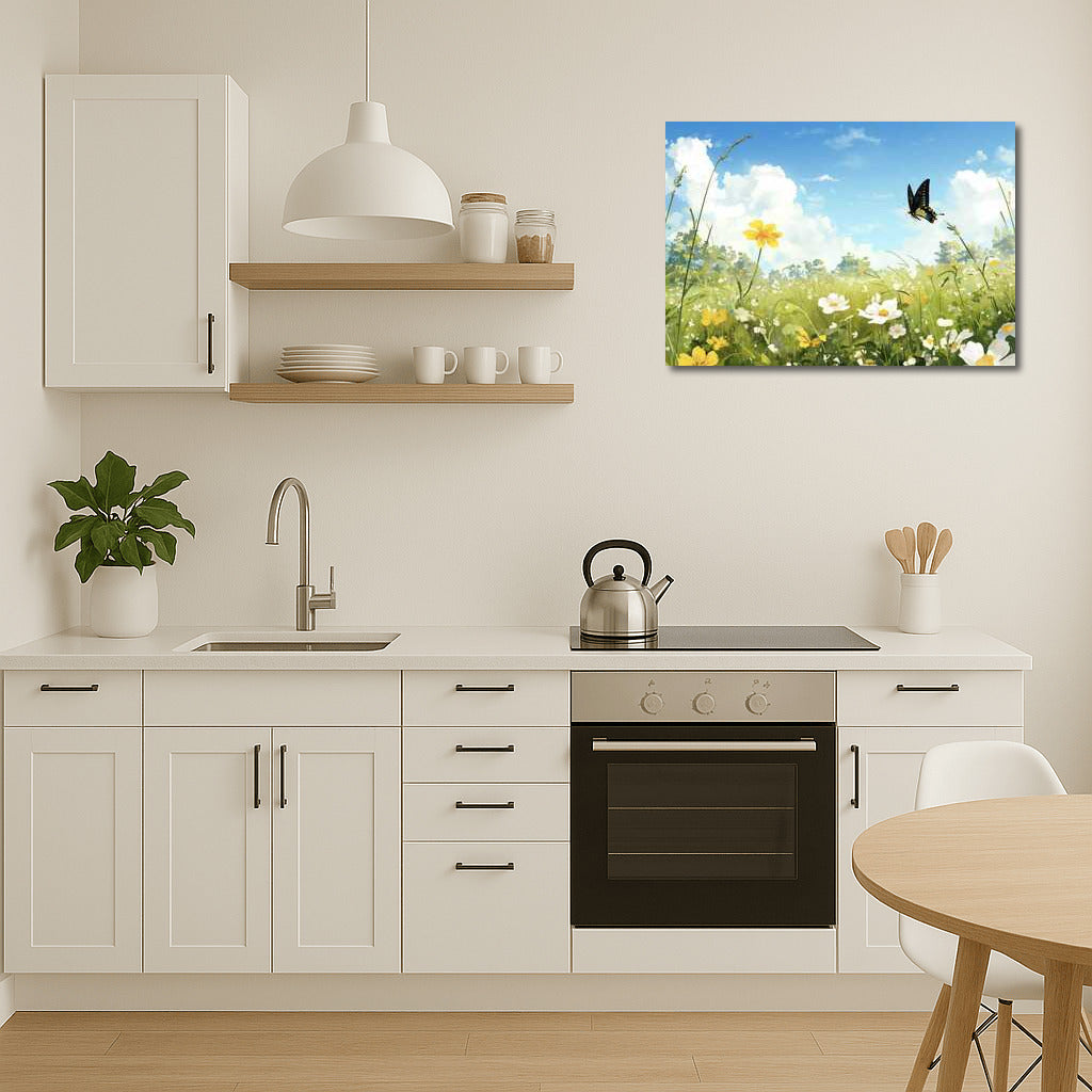 Meadow Daisies and Butterfly: Vibrant Wildflowers for the Interior