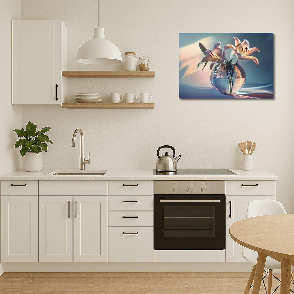 Delicate Casablanca Lilies in a Glass Vase: Floral Charm for the Interior