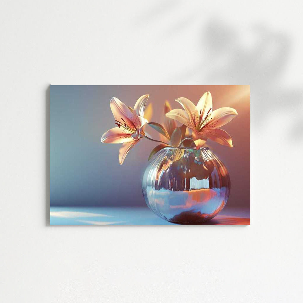 White Casablanca Lilies in Glass Vase: Elegance and Simplicity