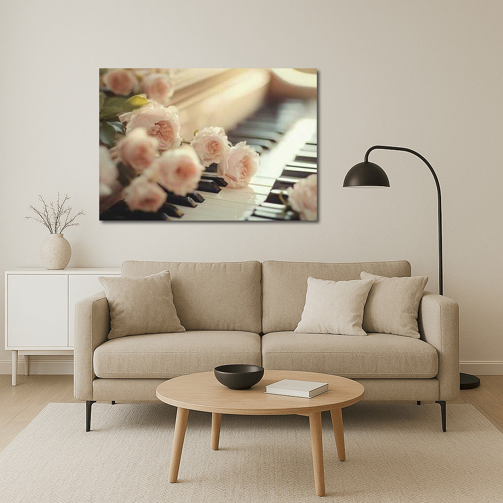 Roses on the Keys: Symphony of Flowers and Harmony