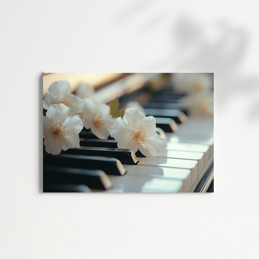 Jasmine Symphony: Delicate Flowers on the Piano Keys