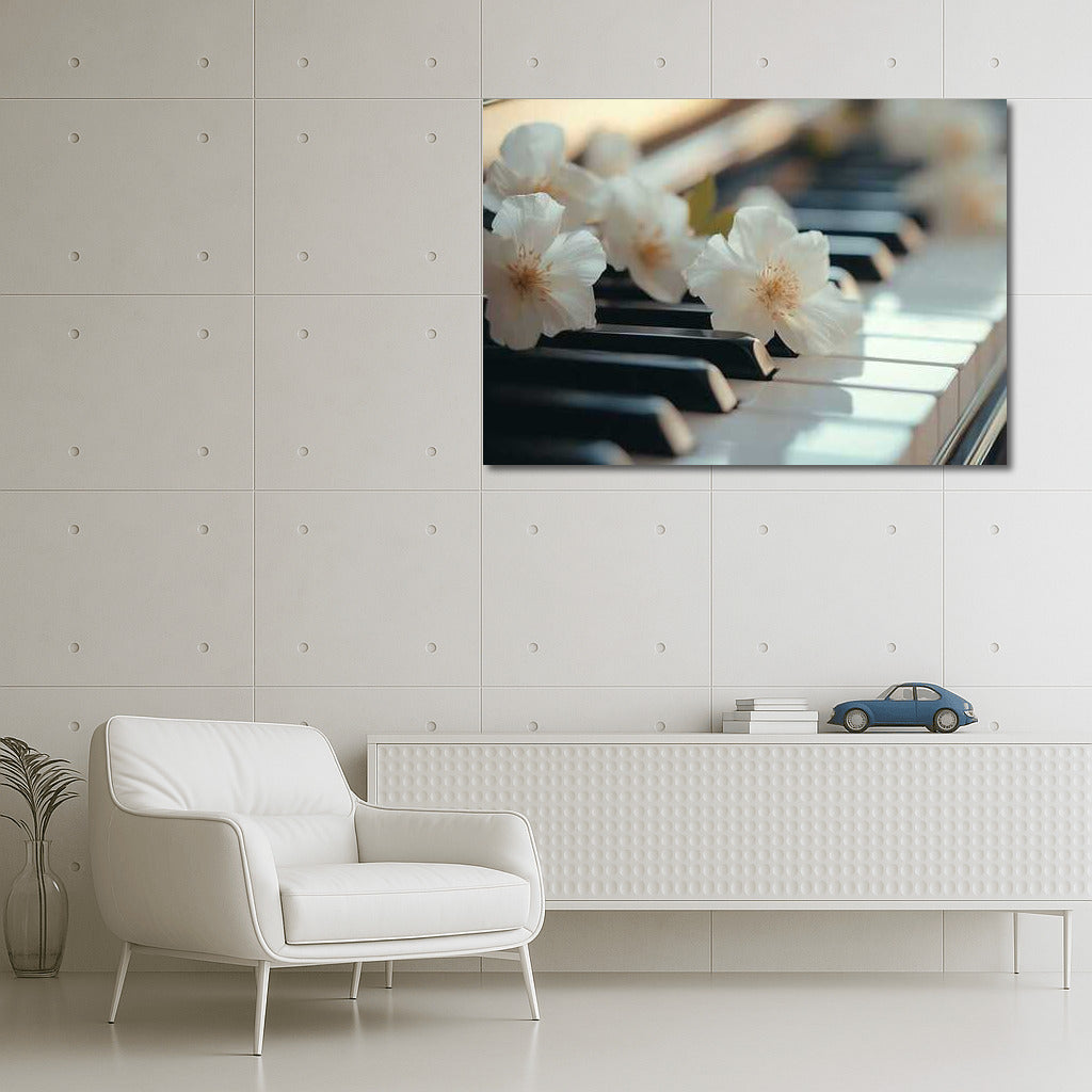 Jasmine Symphony: Delicate Flowers on the Piano Keys
