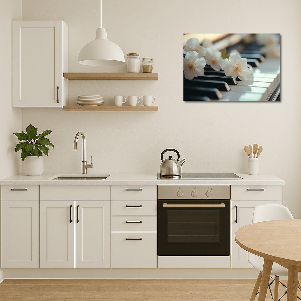 Jasmine Symphony: Delicate Flowers on the Piano Keys