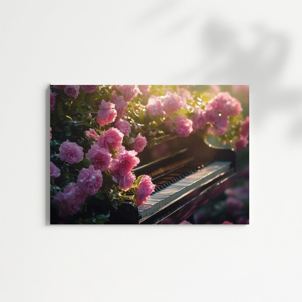 Symphony of Peonies: Delicate Flowers on the Piano Keys