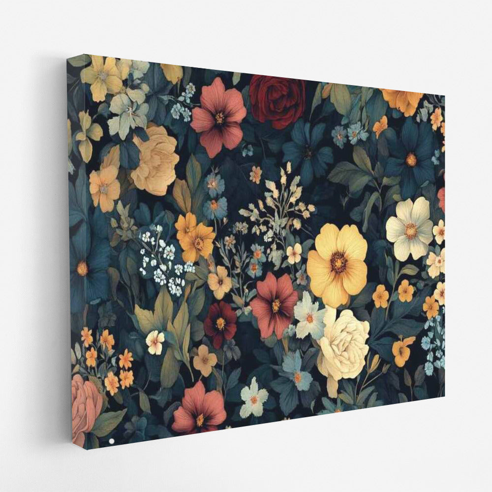 Flower Waltz: Peonies and Anemones in a Bright Pattern